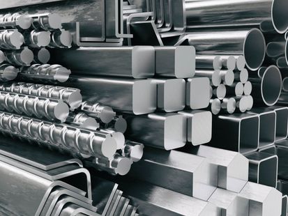 stacked stainless steel tubes and shapes for pmi testing
